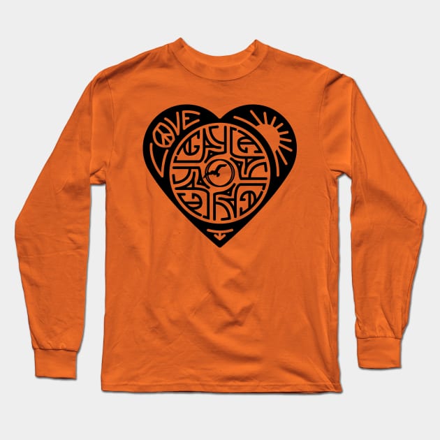 GAYLA Heart Dark Long Sleeve T-Shirt by GAYLA at Ferry Beach